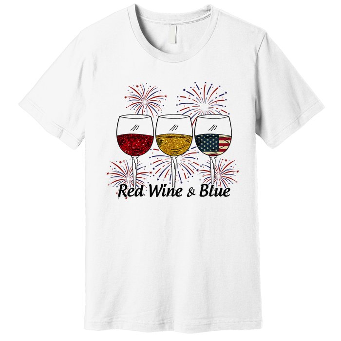 Red Wine & Blue Premium T-Shirt