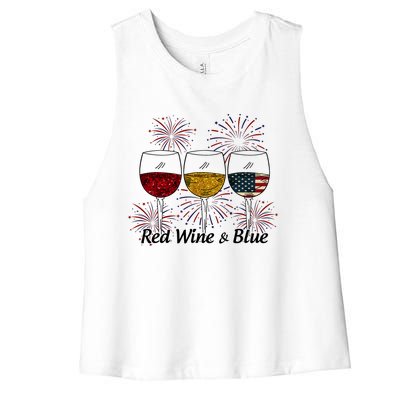 Red Wine & Blue Women's Racerback Cropped Tank