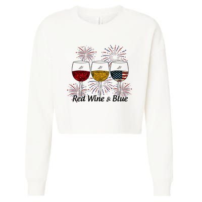 Red Wine & Blue Cropped Pullover Crew