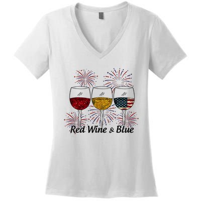 Red Wine & Blue Women's V-Neck T-Shirt