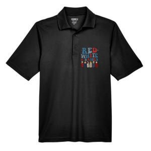 Red White Babies NICU Nurse 4th Of July Neonatal Nursing Men's Origin Performance Pique Polo