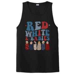 Red White Babies NICU Nurse 4th Of July Neonatal Nursing PosiCharge Competitor Tank