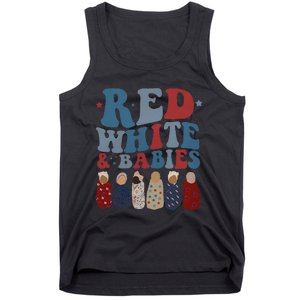 Red White Babies NICU Nurse 4th Of July Neonatal Nursing Tank Top