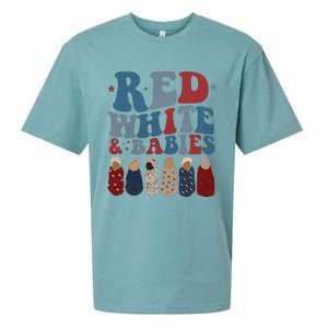 Red White Babies NICU Nurse 4th Of July Neonatal Nursing Sueded Cloud Jersey T-Shirt