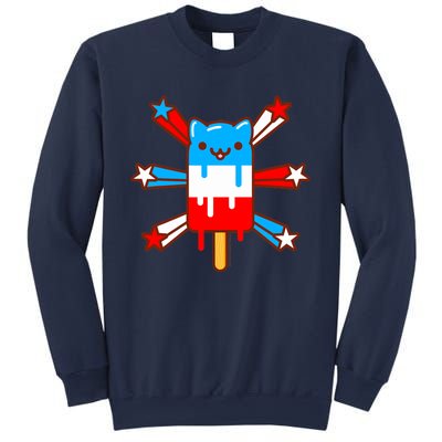 RED WHITE & BLUE POPSICLE CAT - 4th of July Sweatshirt