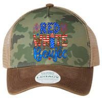Red White & Boujee Summer Funny Drinking 4th of July US Flag Legacy Tie Dye Trucker Hat