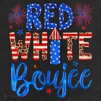 Red White & Boujee Summer Funny Drinking 4th of July US Flag Cool Comfort Performance Bucket Hat