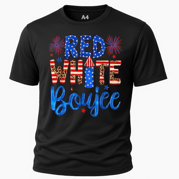 Red White & Boujee Summer Funny Drinking 4th of July US Flag Performance Shirt
