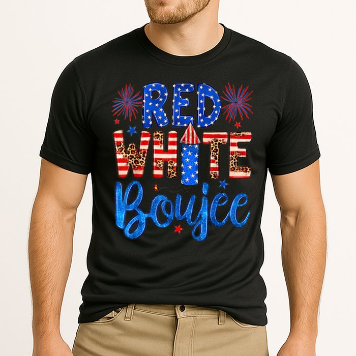 Red White & Boujee Summer Funny Drinking 4th of July US Flag Performance Shirt