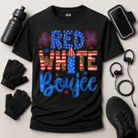 Red White & Boujee Summer Funny Drinking 4th of July US Flag Performance Shirt