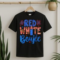 Red White & Boujee Summer Funny Drinking 4th of July US Flag T-Shirt
