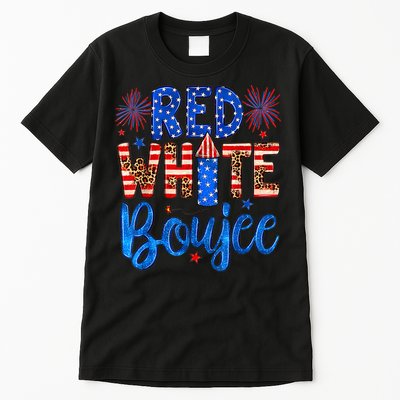 Red White & Boujee Summer Funny Drinking 4th of July US Flag Tall T-Shirt