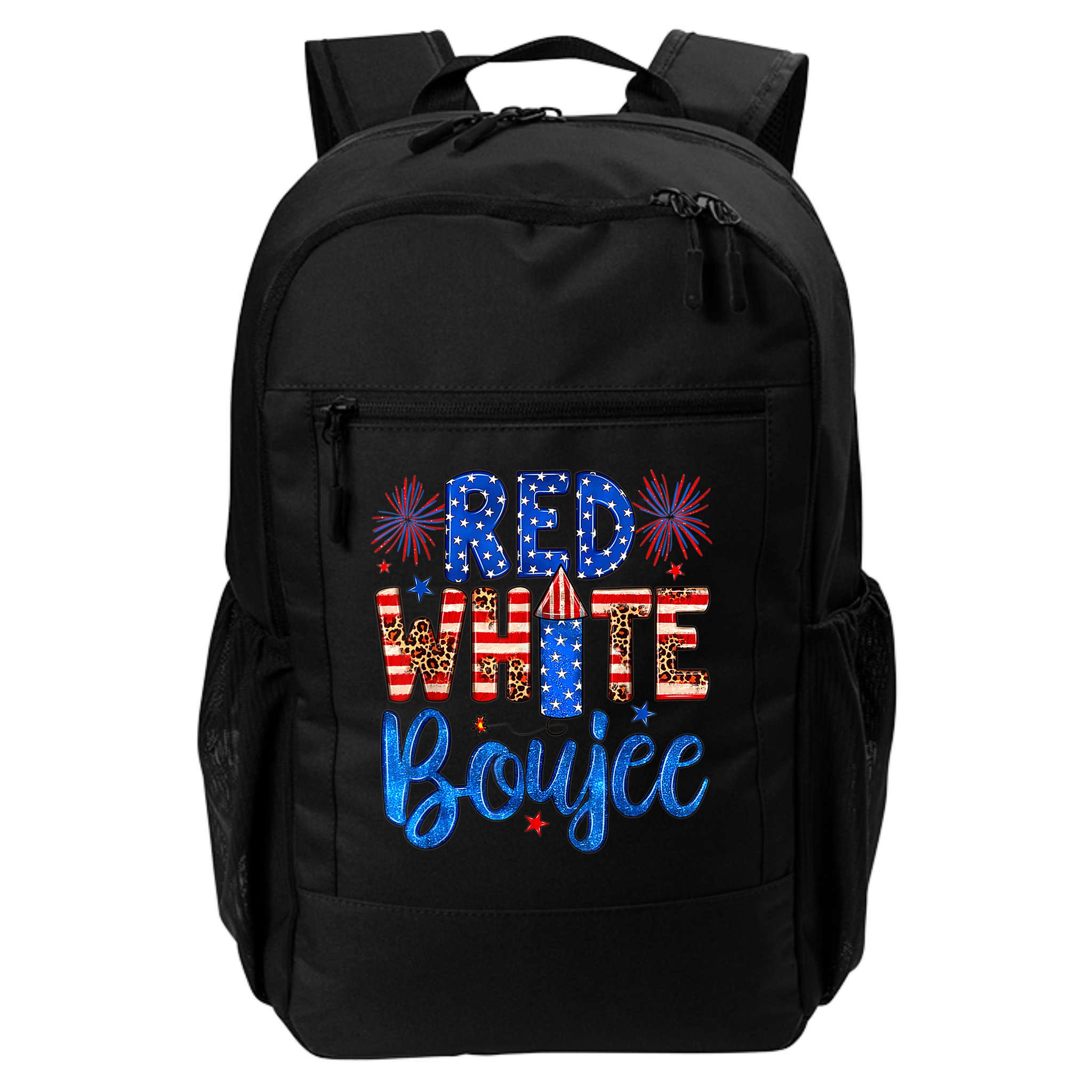 Red White & Boujee Summer Funny Drinking 4th of July US Flag Backpack