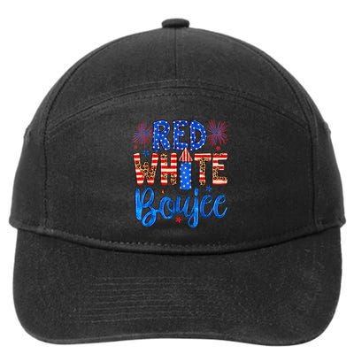 Red White & Boujee Summer Funny Drinking 4th of July US Flag 7-Panel Snapback Hat