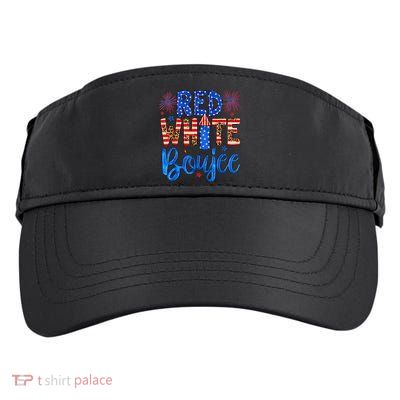 Red White & Boujee Summer Funny Drinking 4th of July US Flag Adult Drive Performance Visor