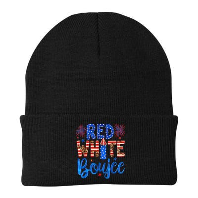Red White & Boujee Summer Funny Drinking 4th of July US Flag Beanie