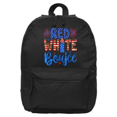 Red White & Boujee Summer Funny Drinking 4th of July US Flag 16 in Basic Backpack