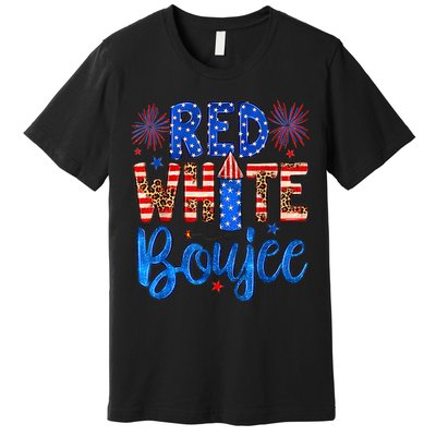 Red White & Boujee Summer Funny Drinking 4th of July US Flag Premium T-Shirt