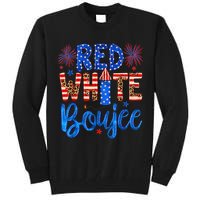 Red White & Boujee Summer Funny Drinking 4th of July US Flag Tall Sweatshirt