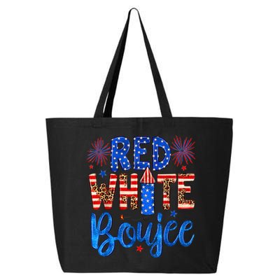 Red White & Boujee Summer Funny Drinking 4th of July US Flag 25L Jumbo Tote