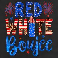 Red White & Boujee Summer Funny Drinking 4th of July US Flag 25L Jumbo Tote