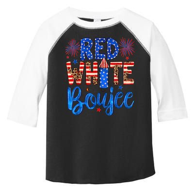 Red White & Boujee Summer Funny Drinking 4th of July US Flag Toddler Fine Jersey T-Shirt