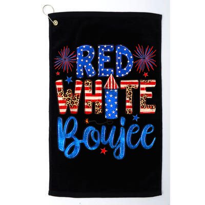 Red White & Boujee Summer Funny Drinking 4th of July US Flag Golf Towel
