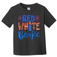 Red White & Boujee Summer Funny Drinking 4th of July US Flag Toddler T-Shirt