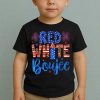Red White & Boujee Summer Funny Drinking 4th of July US Flag Toddler T-Shirt