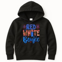 Red White & Boujee Summer Funny Drinking 4th of July US Flag Kids Hoodie