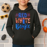Red White & Boujee Summer Funny Drinking 4th of July US Flag Kids Hoodie