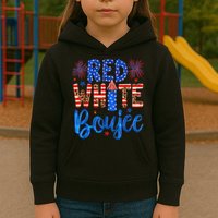 Red White & Boujee Summer Funny Drinking 4th of July US Flag Kids Hoodie