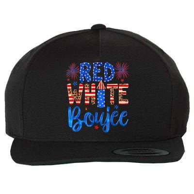 Red White & Boujee Summer Funny Drinking 4th of July US Flag Wool Snapback Cap
