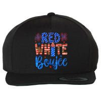 Red White & Boujee Summer Funny Drinking 4th of July US Flag Wool Snapback Cap