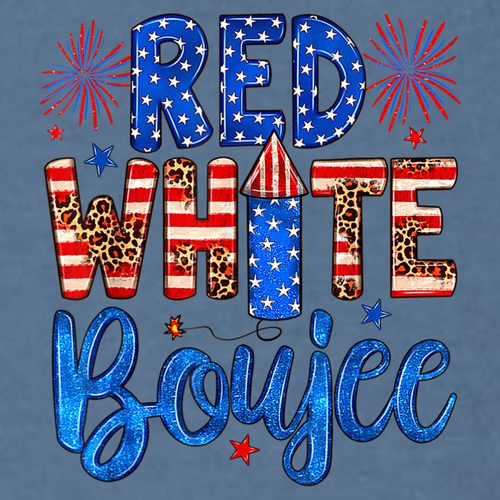 Red White & Boujee Summer Funny Drinking 4th of July US Flag Garment-Dyed Sweatshirt