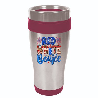 Red White & Boujee Summer Funny Drinking 4th of July US Flag 16oz Travel Tumbler