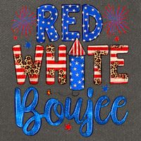 Red White & Boujee Summer Funny Drinking 4th of July US Flag Cotton Canvas Backpack