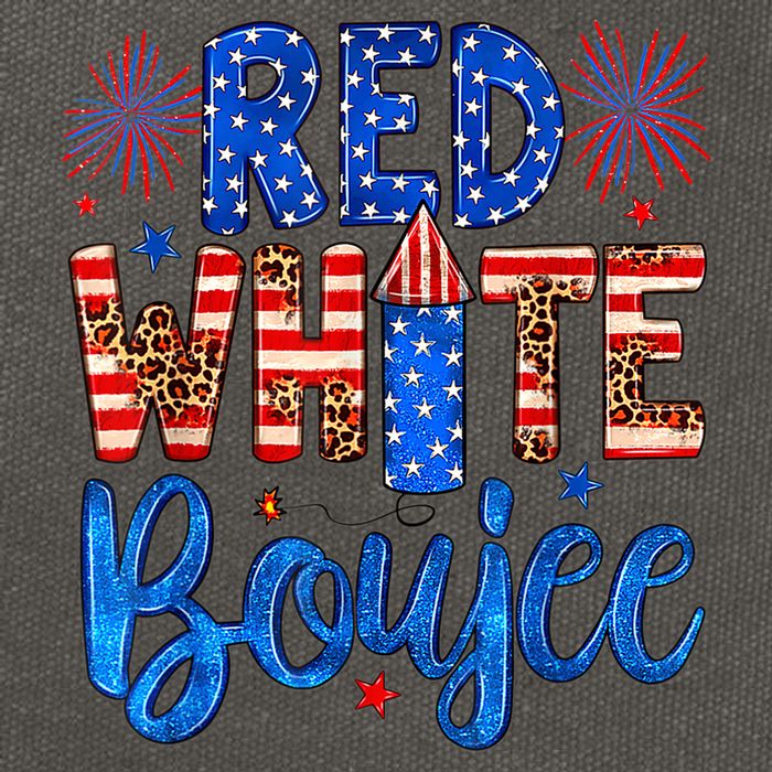 Red White & Boujee Summer Funny Drinking 4th of July US Flag Cotton Canvas Backpack