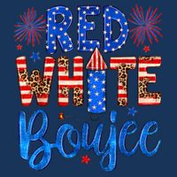 Red White & Boujee Summer Funny Drinking 4th of July US Flag Infant Baby Jersey Bodysuit