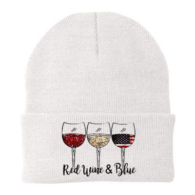 Red Wine & Blue 4th of July Red White Blue Wine Glasses Beanie