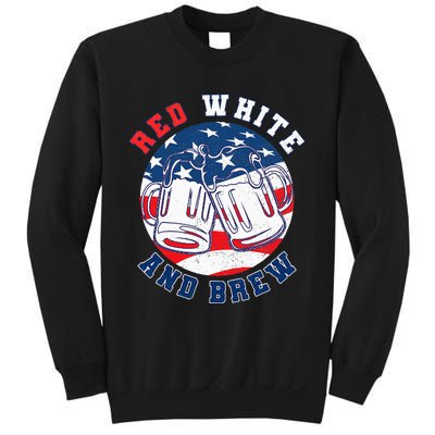 Red White & Brew! for a 4th of July Beer Merica USA Sweatshirt