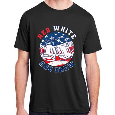 Red White & Brew! for a 4th of July Beer Merica USA Adult ChromaSoft Performance T-Shirt