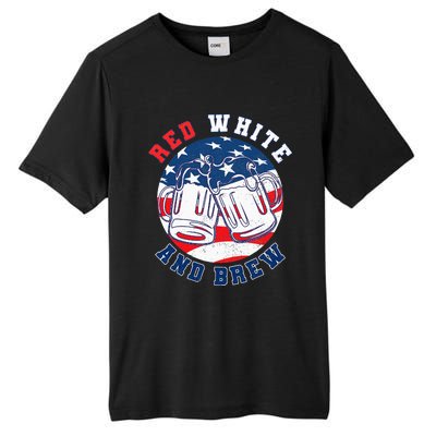 Red White & Brew! for a 4th of July Beer Merica USA Tall Fusion ChromaSoft Performance T-Shirt