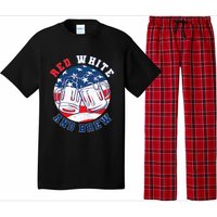 Red White & Brew! for a 4th of July Beer Merica USA Pajama Set