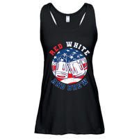 Red White & Brew! for a 4th of July Beer Merica USA Ladies Essential Flowy Tank