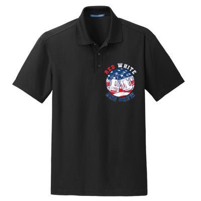 Red White & Brew! for a 4th of July Beer Merica USA Dry Zone Grid Polo