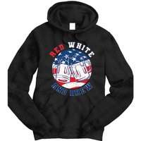 Red White & Brew! for a 4th of July Beer Merica USA Tie Dye Hoodie