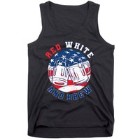 Red White & Brew! for a 4th of July Beer Merica USA Tank Top