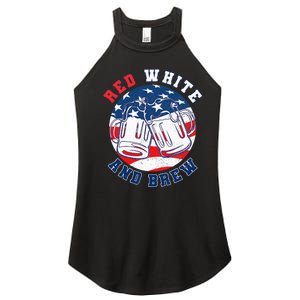 Red White & Brew! for a 4th of July Beer Merica USA Women's Perfect Tri Rocker Tank