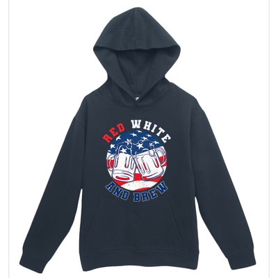 Red White & Brew! for a 4th of July Beer Merica USA Urban Pullover Hoodie